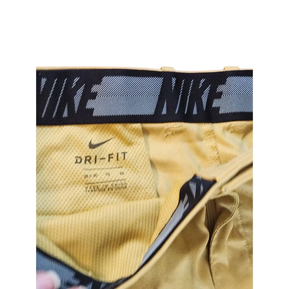 Nike Golf pants dri-fit‎ mens sz 38 x 30 yellow pockets button zip closure